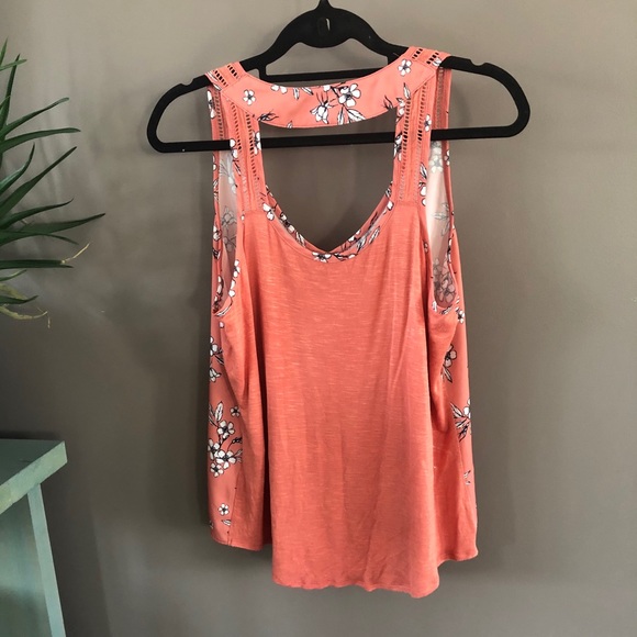 ☀️ Orange with Blue/White Flowers Kismet Tank ☀️ - Picture 2 of 4